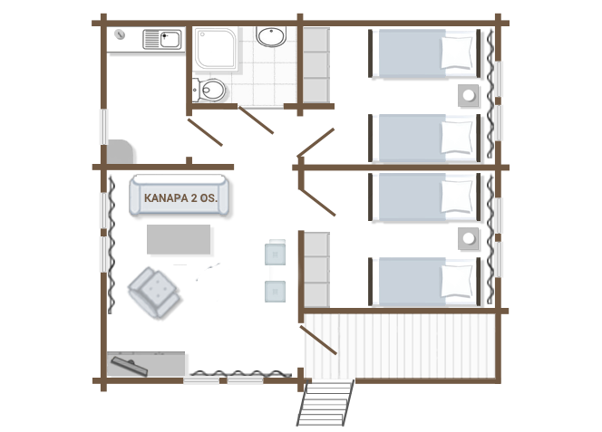 Rzut Domek 6-osobowy z&nbsp;salonem